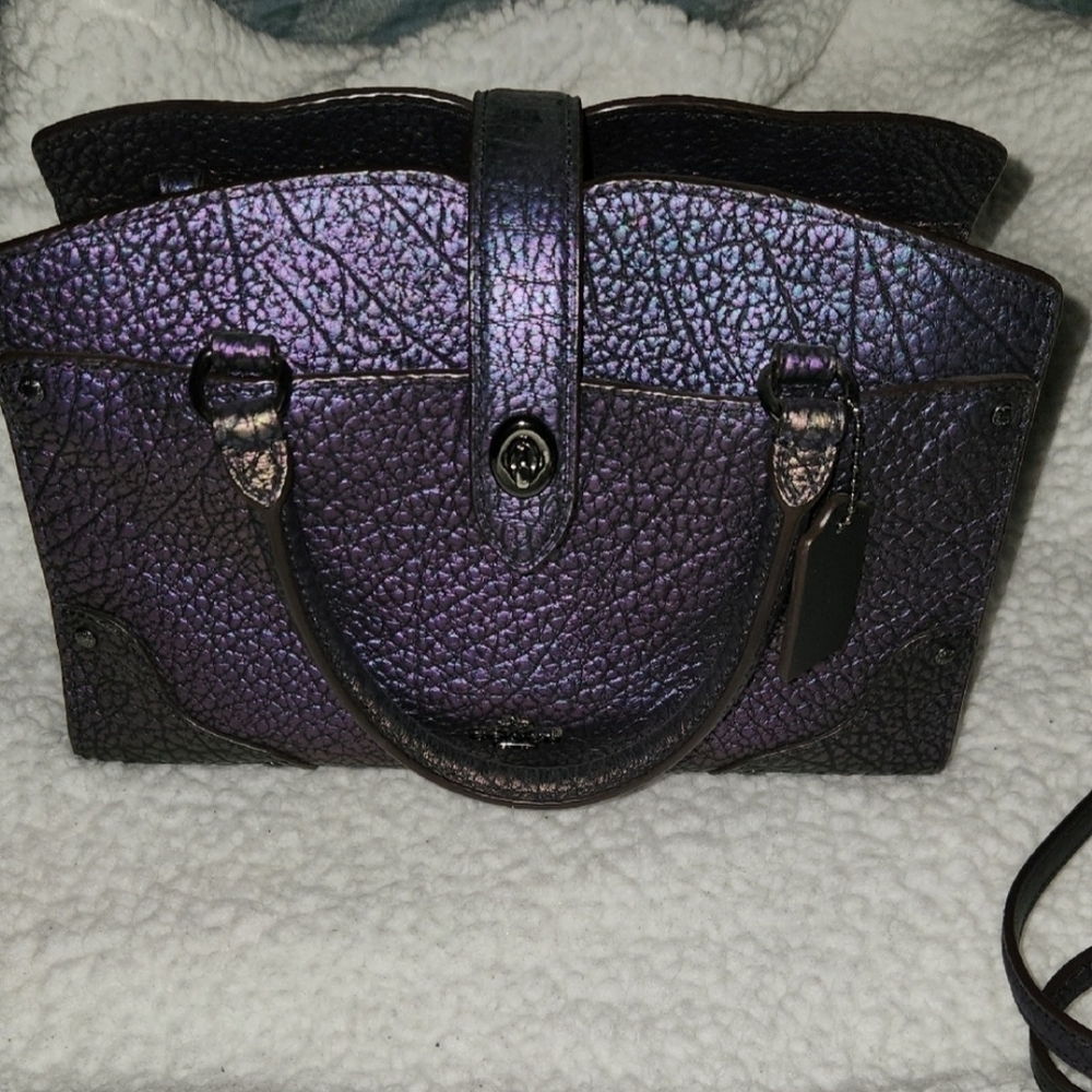 Coach Purple Textured Satchel